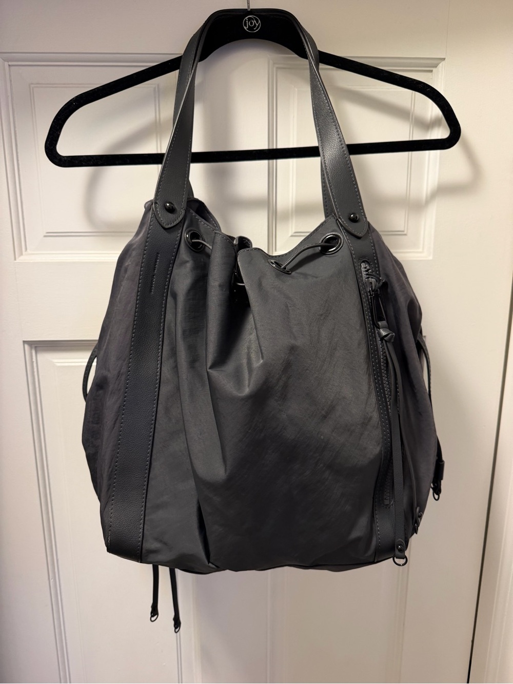 Rebecca Minkoff M.A.B. Nylon Drawstring Tote gray/black